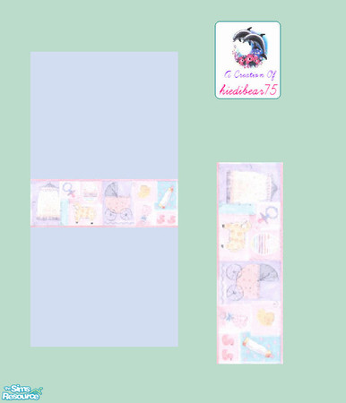 Sims 2 — Patchwork Nursery #1 Pink Border - Patchwork Nursery #1 Pi2blue Hb75 by hiedibear75 — Soft as a lil lamb, sweet