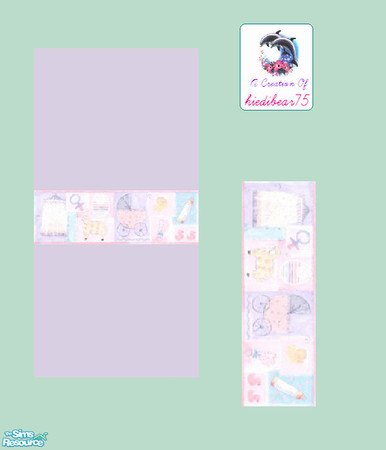 Sims 2 — Patchwork Nursery #1 Pink Border - Patchwork Nursery #1 Pi2purple Hb75 by hiedibear75 — Soft as a lil lamb,