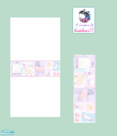 Sims 2 — Patchwork Nursery #1 Pink Border - Patchwork Nursery #1 Pi2white Hb75 by hiedibear75 — Soft as a lil lamb, sweet
