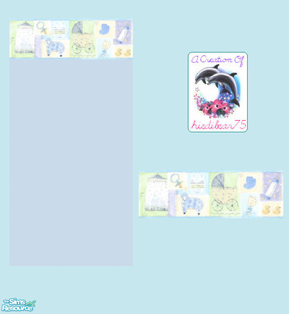 Sims 2 — Patchwork Nursery #1 BlueBorder - Patchwork Nursery #1 B1 Blue Hb75 by hiedibear75 — Soft as a lil lamb, sweet