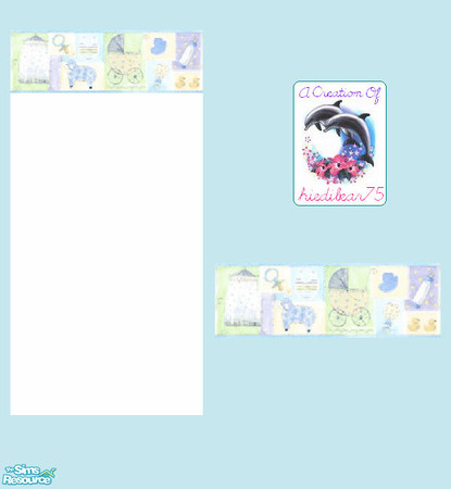 Sims 2 — Patchwork Nursery #1 BlueBorder - Patchwork Nursery #1 B1white Hb75 by hiedibear75 — Soft as a lil lamb, sweet