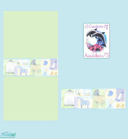 Sims 2 — Patchwork Nursery #1 BlueBorder - Patchwork Nursery #1 B2green Hb75 by hiedibear75 — Soft as a lil lamb, sweet
