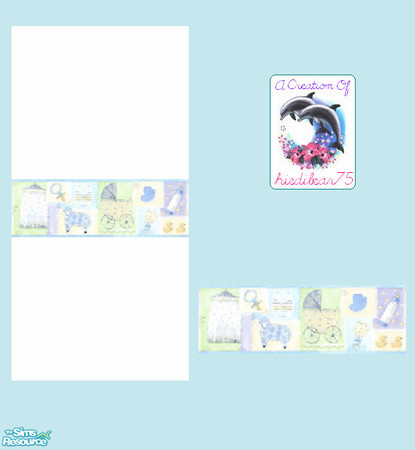 Sims 2 — Patchwork Nursery #1 BlueBorder - Patchwork Nursery #1 B2white Hb75 by hiedibear75 — Soft as a lil lamb, sweet