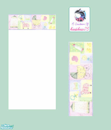 Sims 2 — Patchwork Nursery #1 PurpleBorder - Patchwork Nursery #1 Pu1white Hb75 by hiedibear75 — Soft as a lil lamb,