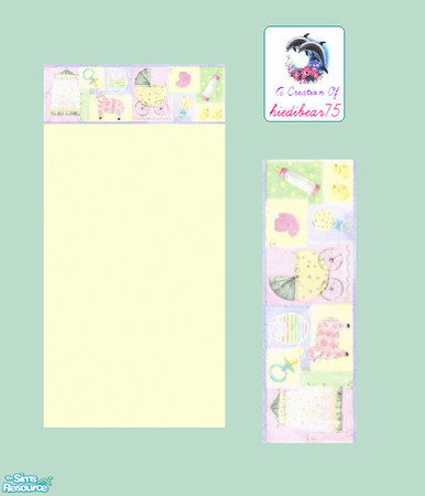 Sims 2 — Patchwork Nursery #1 PurpleBorder - Patchwork Nursery #1 Pu1yellow Hb75 by hiedibear75 — Soft as a lil lamb,