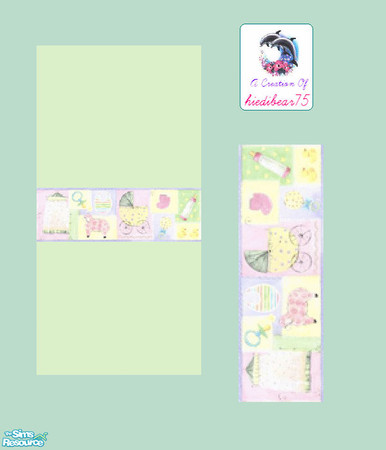 Sims 2 — Patchwork Nursery #1 PurpleBorder - Patchwork Nursery #1 Pu2green Hb75 by hiedibear75 — Soft as a lil lamb,