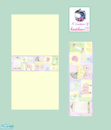 Sims 2 — Patchwork Nursery #1 PurpleBorder - Patchwork Nursery #1 Pu2yellow Hb75 by hiedibear75 — Soft as a lil lamb,
