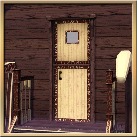 Sims 3 — Wayfarer 2-Tile Door (Closed) by Cyclonesue — A door for the Wayfarer (4-tile) caravan roof design. By
