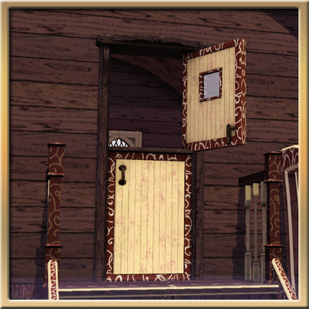 Sims 3 — Wayfarer 2-Tile Door (Open) by Cyclonesue — A door for the Wayfarer (4-tile) caravan roof design. By Cyclonesue