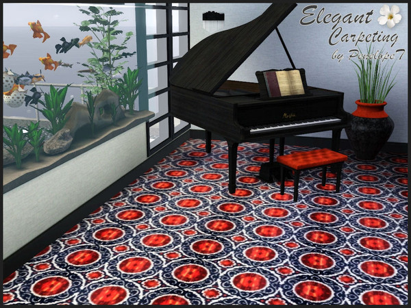 Sims 3 — Elegant Carpet Pattern by PenelopeT — This pattern can be found under the 'Carpeting and Rugs' category in game.