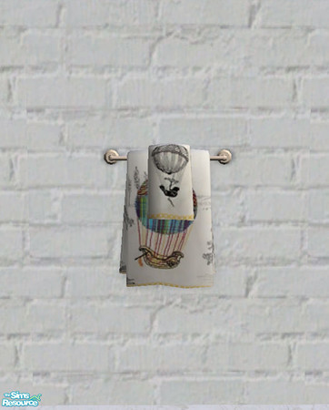 Sims 2 — Hot Air Balloon Embroidered Towels by salixlikescake — Two embroidered towels featuring decorative hot air