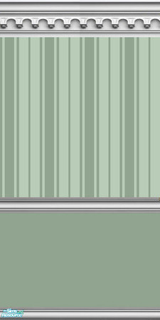 Sims 2 — NK Split Walls - Sea Green by MoMama — A wall with Sea Green bottom, Sea Green Oxford stripe top and gothic arch