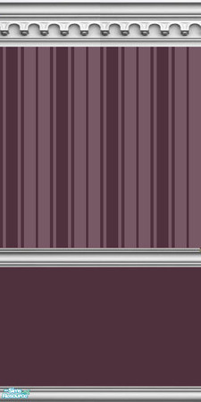 Sims 2 — NK Split Walls - Purple by MoMama — A wall with Purple bottom, Purple Oxford stripe top and gothic arch crown