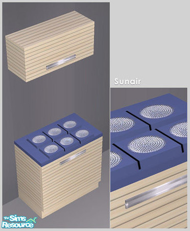 Sims 2 — Sunair T378 WST Stove by Sunair — Sunair T378 WST Stove (lightwood) of WST Kitchen A - Mesh set. The two parts