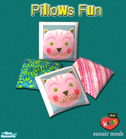 Sims 2 — evi's Pillows Fun! - cat by evi — Decorate your kids rooms with my recolorings of Sunair's mesh. They will love