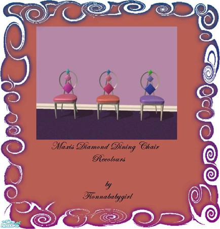 Sims 2 — Maxis Diamond Dining chair by fionnababygirl — Here are 3 recolours of the Maxis diamondback by desert designs