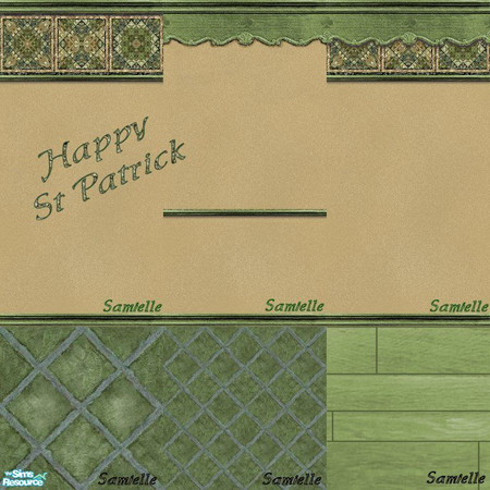 Sims 2 — jbWallsSet-HappyStPatrick0652 by Samielle — Nice set for your sims to enjoy. Was done for St Patrick but can be