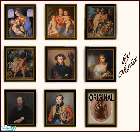 Sims 2 — Reproductions Set by Oksia — Reproductions of some famous paintings.
