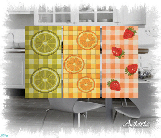 Sims 2 — Fruity Kitch by Astarta — Bright fruit walls.