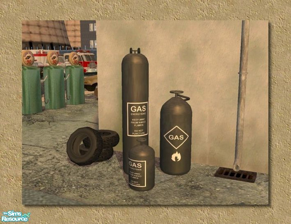 Sims 2 — Gas Cylinders Black Recolour by Cyclonesue — A recolour of the Gas cylinder set. You need to download the large