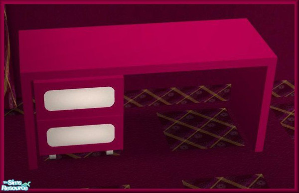 Sims 2 — NK Bon Bon BR, Berry - Desk by MoMama — A berry desk for all that late-night studying. NOTE: You need Shoukeir's