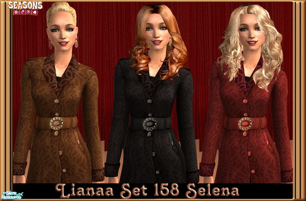Sims 2 — Set 158 Selena by Lianaa — Set 158 Selena - 7 colours Seasons outerwear