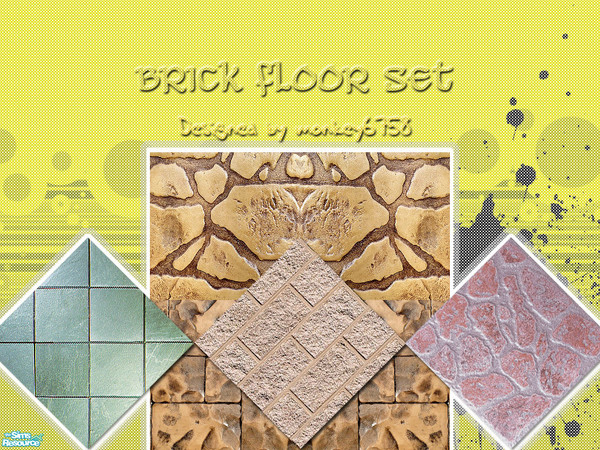 Sims 2 — Brick Floor Set by monkey6758 — 