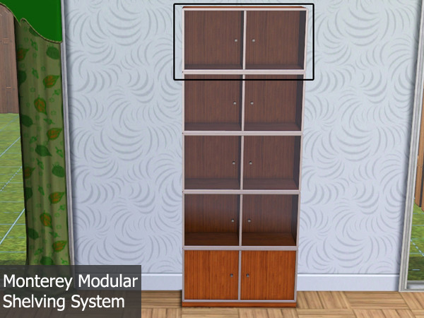 Sims 3 — Monterey Modular Shelving System - 2 Glass Doors Wall Unit 2,05 by Kriss — Part of the Monterey Modular Shelving