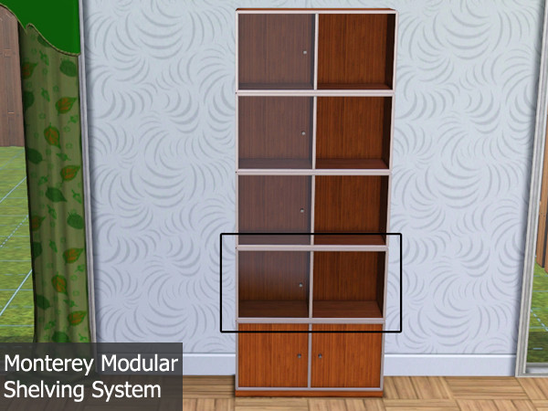 Sims 3 — Monterey Modular Shelving System - Glass Door Left Side Wall Unit 0,55 by Kriss — Part of the Monterey Modular
