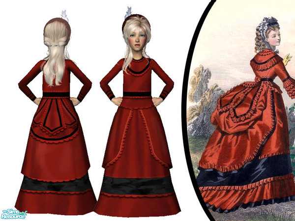 Sims 2 — Victorian Set - Red Hat by giasims — Red matching hat