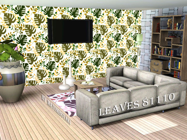 Sims 3 — Leaves81110 by matomibotaki — Pattern by matomibotaki, in green orange and light yellow, 3 channel, to find