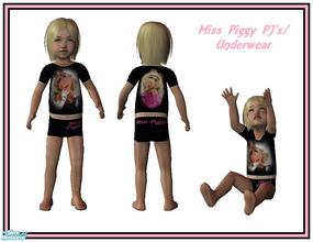 Sims 2 — Miss Piggy PJ\'s Underwear by sinful_aussie — Adorable Miss Piggy PJ\'s for little girls.