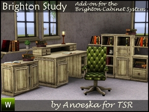 Sims 3 — Brighton Study by AnoeskaB — This Study is an add-on for the Brighton Cabinet System, and contains 2 new small