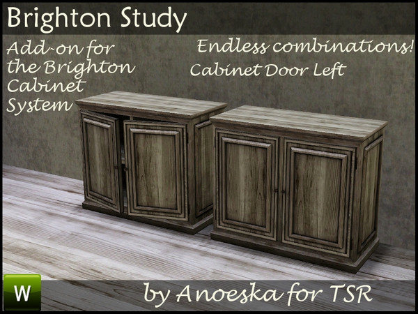 Sims 3 — Brighton Cabinet Door 2 Left by AnoeskaB — Part of the Brighton Set. Combine the pieces to make unique Cabinets.