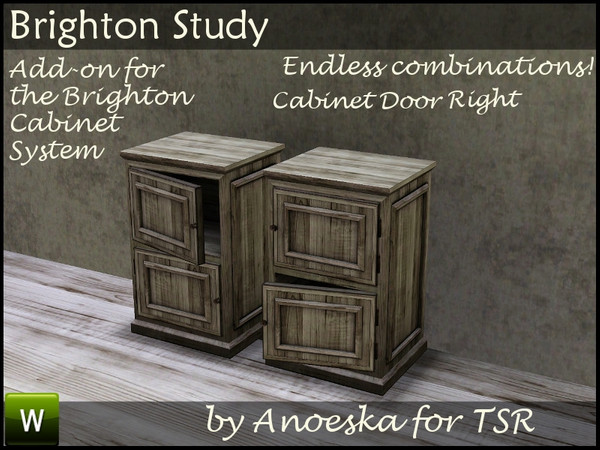 Sims 3 — Brighton Cabinet Door 1 Right by AnoeskaB — Part of the Brighton Set. Combine the pieces to make unique