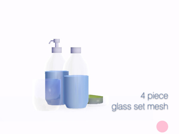 Sims 3 — 4 Piece Glass Set Mesh by DOT — 4 Piece Glass Set Mesh by DOT of The Sims Resource