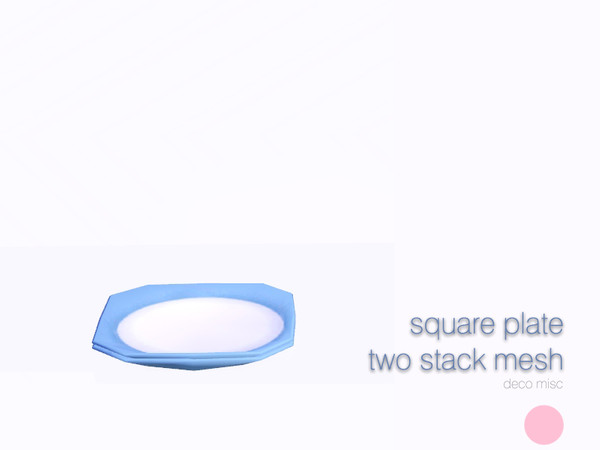 Sims 3 — Square Plate Two Stack Mesh by DOT — Square Plate Two Stack Mesh by DOT of The Sims Resource