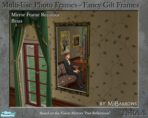 Sims 2 — MU Frames Exp 9 - Recolour Brass by MsBarrows — A brass recolour of the Vision Mirrors \"Past