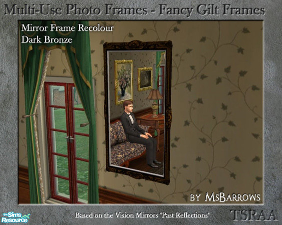 Sims 2 — MU Frames Exp 9 - Recolour Dark Bronze by MsBarrows — A dark bronze recolour of the Vision Mirrors \"Past