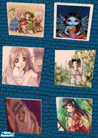 Sims 2 — Babies Set 2 by MinnieMinPin — More art for your nursery or kids. Found under blue canvas painting. 1 tiled.