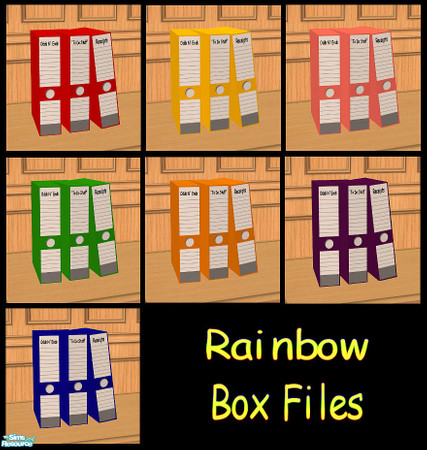 Sims 2 — Rainbow Box Files by Creative Sim — Do your Sims keep misplacing important paperwork? Is their paperwork for