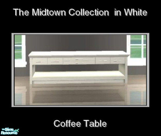 Sims 2 — Midtown in White - Coffee Table by Waverly — Style to Spare. A little bit of retro, a little bit of art deco,