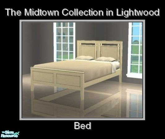 Sims 2 — Midtown in Lightwood - Bed by Waverly — Style to Spare. A little bit of retro, a little bit of art deco, and a