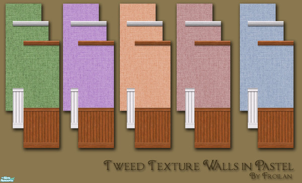 Sims 2 — Tweed Texture Wall Series in Pastel by froilan — Lovely tweed textured wallpaper in pastel colors and a variety