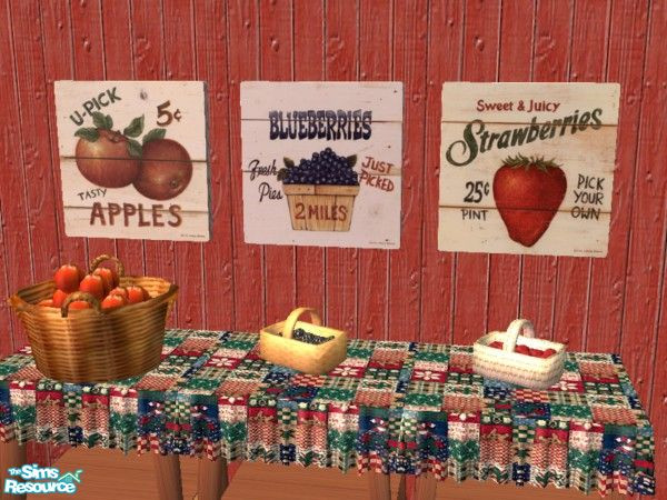 Sims 2 — Fruit Farm Prints by drewsoltesz — As requested, here are a few more signs for your working farm or home