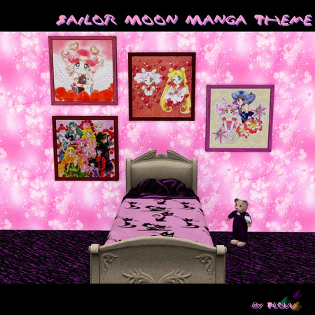 Sims 3 — Sailor Moon Manga Theme 01 by Flovv — Sailor Moon manga themed paintings, with four different pictures.