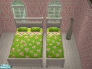 Sims 2 — Green Love by massika — A green bedding with pink hearts