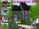 Sims 3 — Modern Eyre by ts3projekt — Mixed design, modern colourful interiors. Beautiful garden! Fountains, stones,