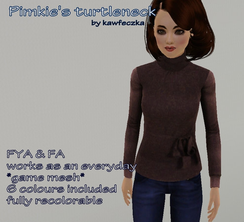 Sims 3 — Pimkie's turtleneck by kawfeczka — Cosy turtleneck inspired by Pimkie clothing mark. 
