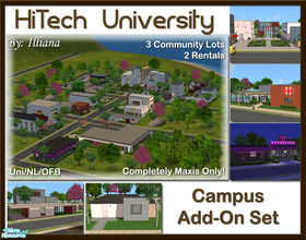Sims 2 — HiTech University - Campus Add-Ons by Illiana — Keep your University growing with this complete set of add-ons!